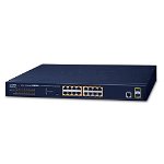 Planet GS-4210-16P2S 16 Port Gigabit Ethernet 10/100/1000BASE-T Layer 2 PoE Managed Switch + 2x 100/1000X SFP